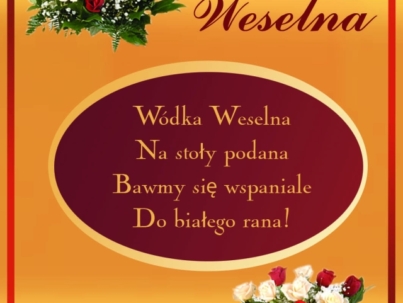 naklejka ślubna, weselna na alkohol