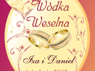 naklejka ślubna weselna na alkohol