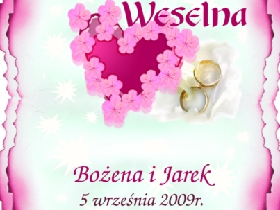 naklejka ślubna weselna na alkohol