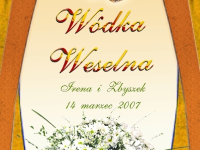 naklejka ślubna weselna na alkohol