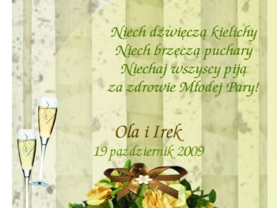 naklejka ślubna weselna na alkohol