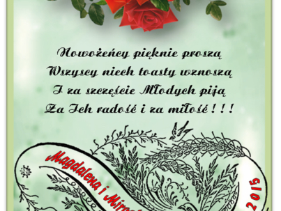 naklejka ślubna weselna na alkohol