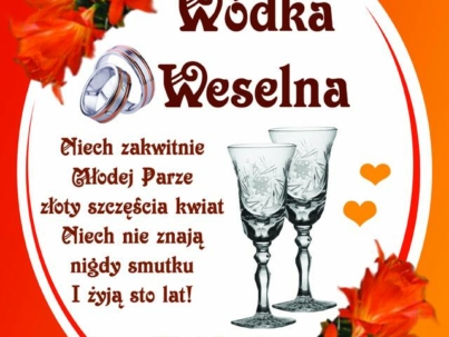 naklejka ślubna, weselna na alkohol