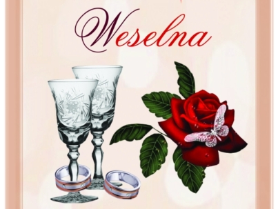 naklejka ślubna weselna na alkohol