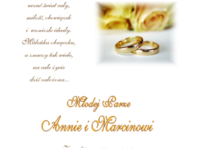 kartka do tuby na ślub personalizowana