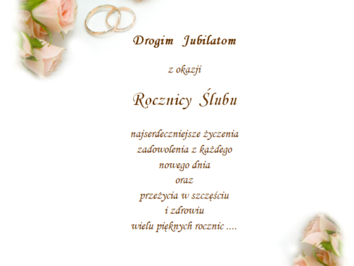 życzenia na jubileusz ślubu do tuby ogólne
